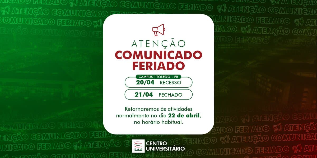 Comunicado de Feriado