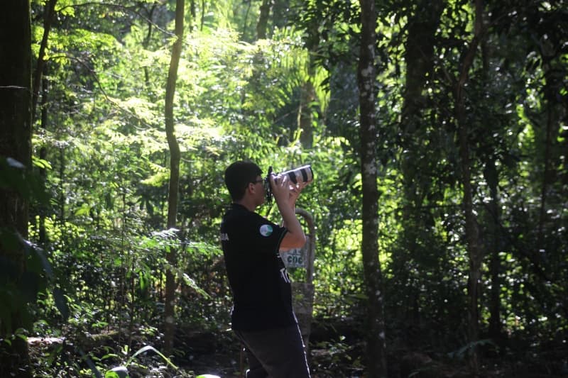 Acadêmicos de Ciências Biológicas instalam câmeras na reserva florestal da FAG