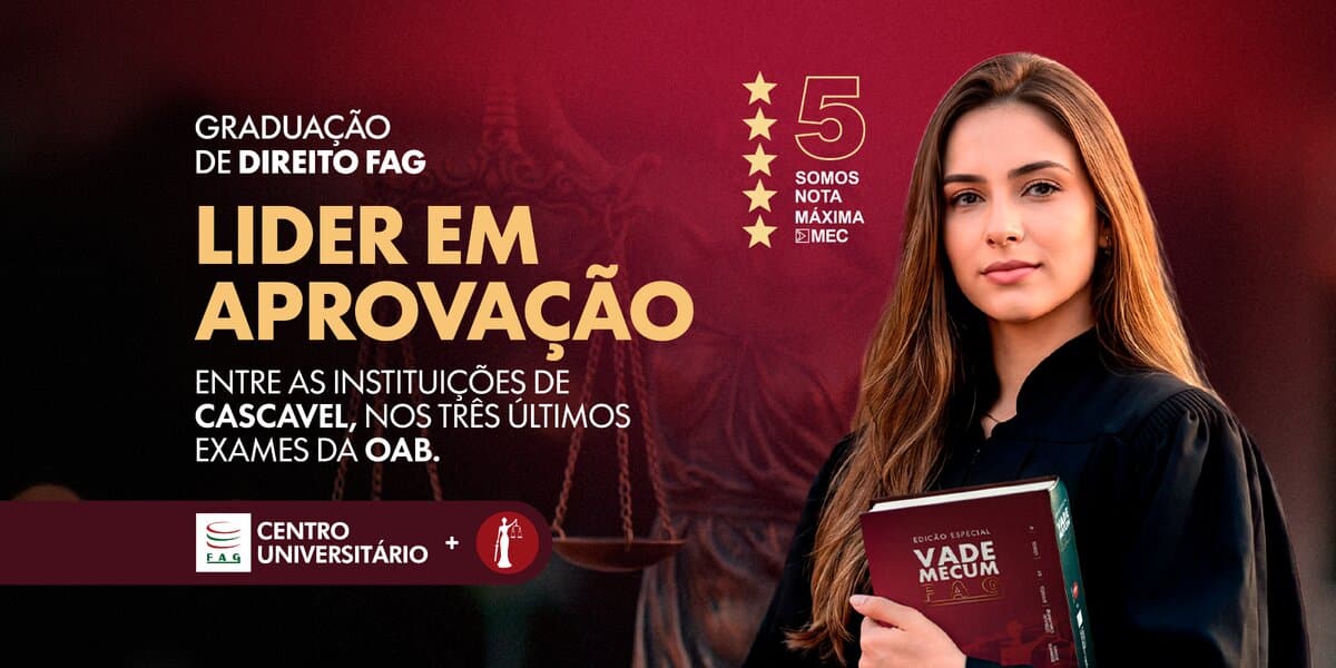 Direito FAG se destaca entre os cursos com maior aprovação no Exame da OAB em Cascavel